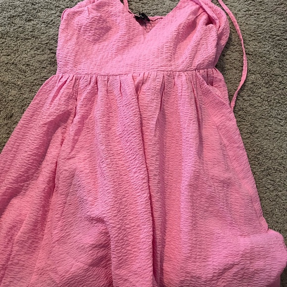 Lulus Cute and Sweet Pink Tie-Back Mini Skater Dress - Picture 6 of 9